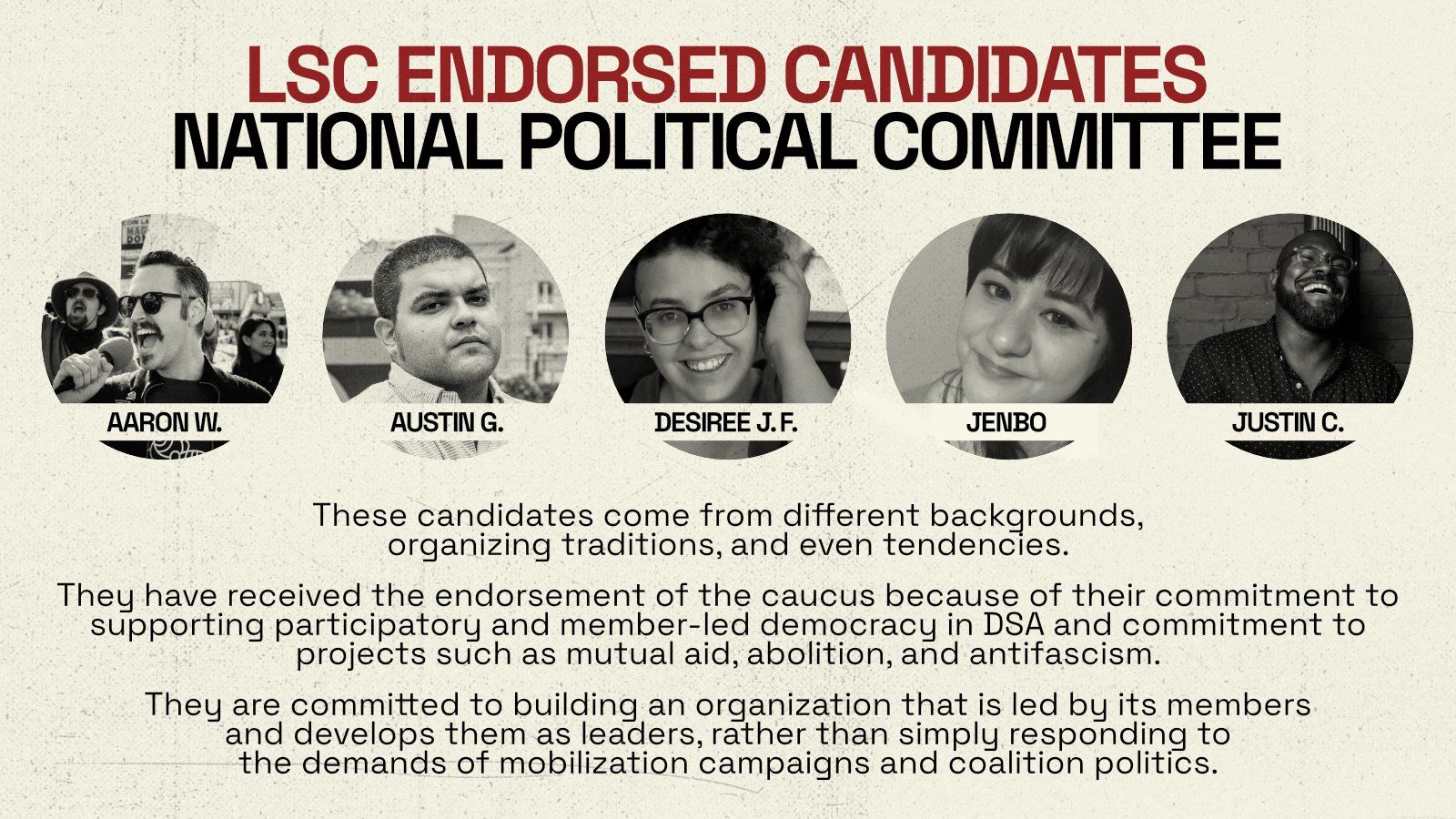 Libertarian Socialist Caucus Candidate Endorsements for the 20212023