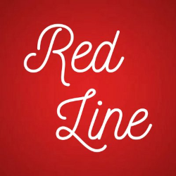 White text reading "Red Line" in cursive over a red background